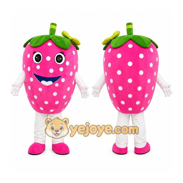 Pink Strawberry Mascot Costume