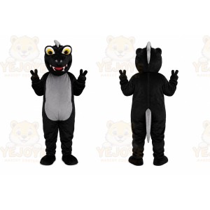 Cute Black Dinosaur Mascot Costume Adult Size