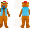 Bear Blue Scarf Mascot Costume