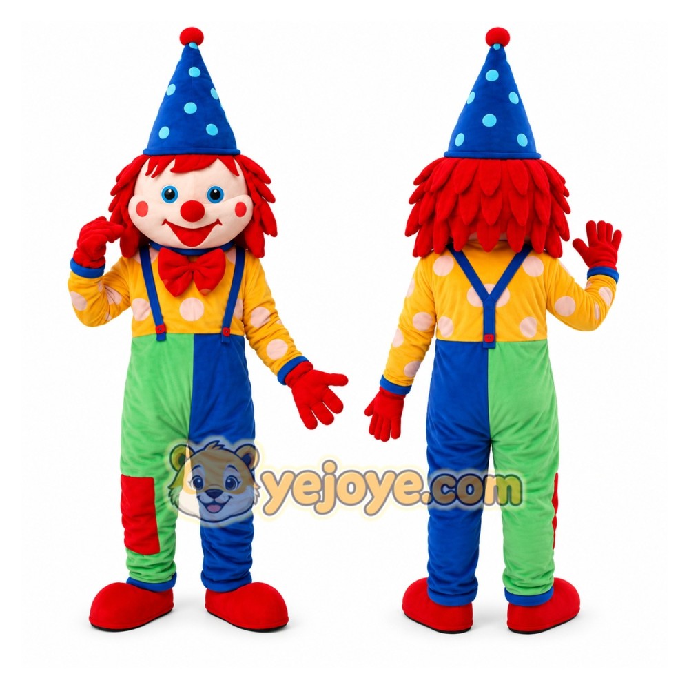 Colorful Clown Mascot Costume Colorful Clown Mascot Costume