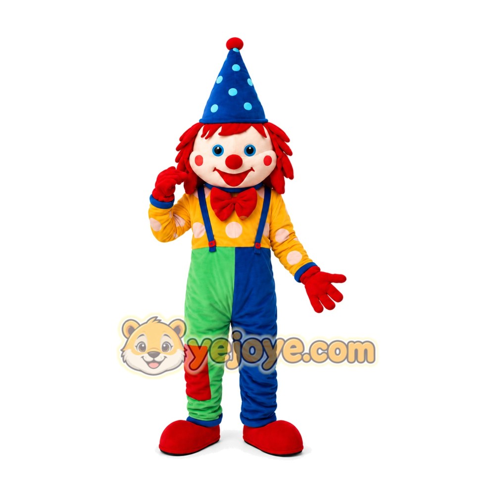 Colorful Clown Mascot Costume Colorful Clown Mascot Costume
