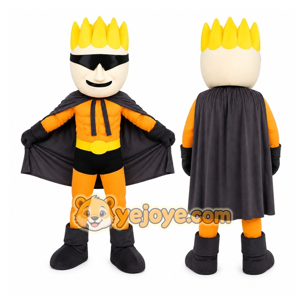 Yellow Hair Superhero Mascot Costume Yellow Hair Superhero Mascot Costume