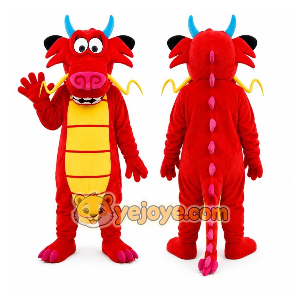 Red Dragon Mascot Costume Red Dragon Mascot Costume