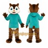 Brown Raccoon Teal Shirt Mascot Costume Brown Raccoon Teal Shirt Mascot Costume