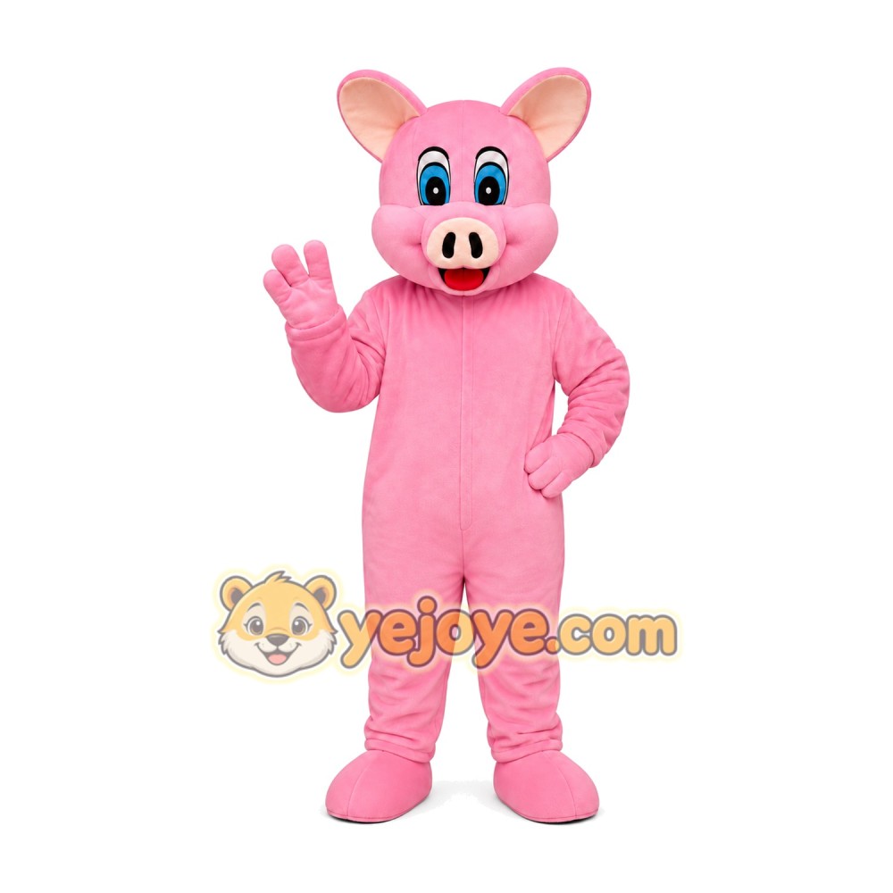 Pink Pig Mascot Costume Pink Pig Mascot Costume