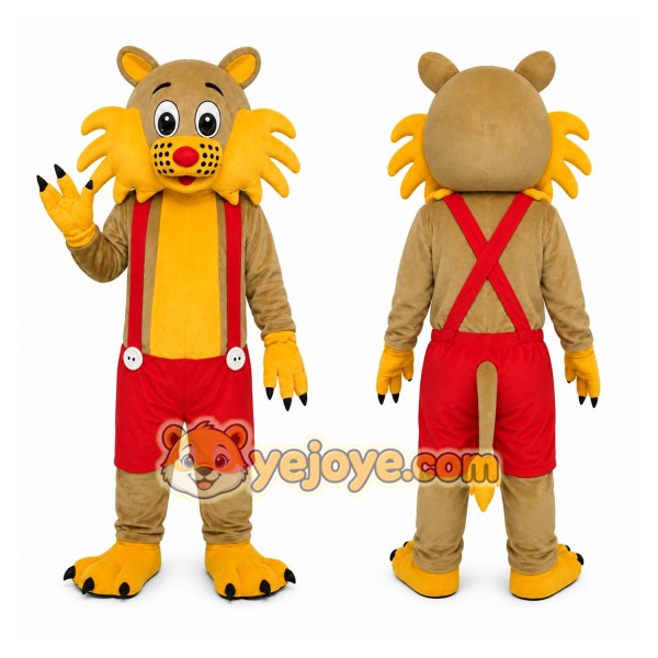 Tan Lion Mascot Costume
