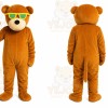 Orange Bear Sunglasses Mascot Costume
