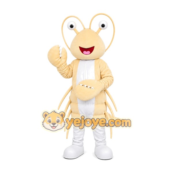 Cream Grasshopper Mascot Costume Cream Grasshopper Mascot Costume