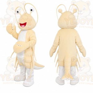 Cream Grasshopper Mascot Costume