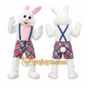 White Rabbit Overalls Mascot Costume White Rabbit Overalls Mascot Costume
