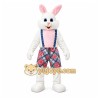 White Rabbit Overalls Mascot Costume White Rabbit Overalls Mascot Costume