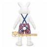 White Rabbit Overalls Mascot Costume White Rabbit Overalls Mascot Costume