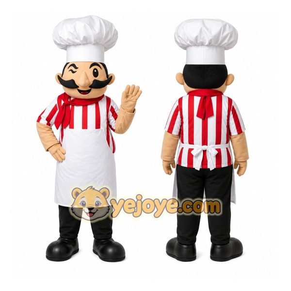 Striped Chef Mascot Costume