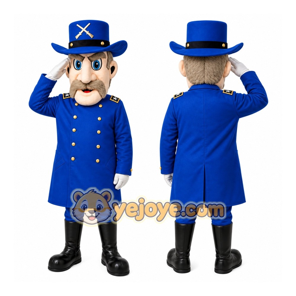Blue Police Officer Mascot Costume Blue Police Officer Mascot Costume