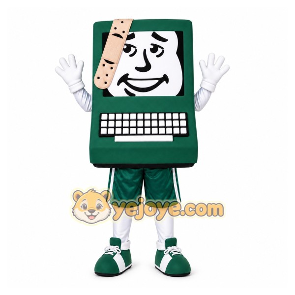 Green Computer Mascot Costume