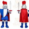 Blue Red Knight Mascot Costume