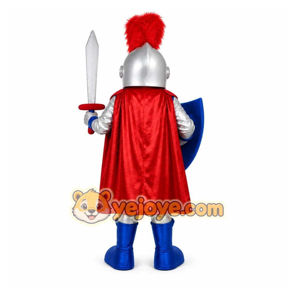 Blue Red Knight Mascot Costume Blue Red Knight Mascot Costume