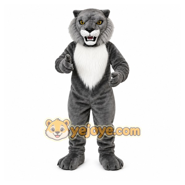 Gray Lion Mascot Costume