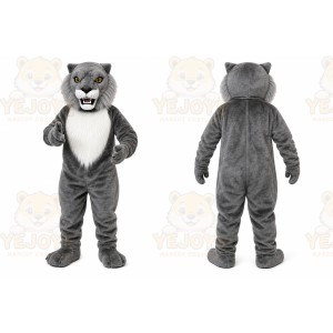 Gray Lion Mascot Costume