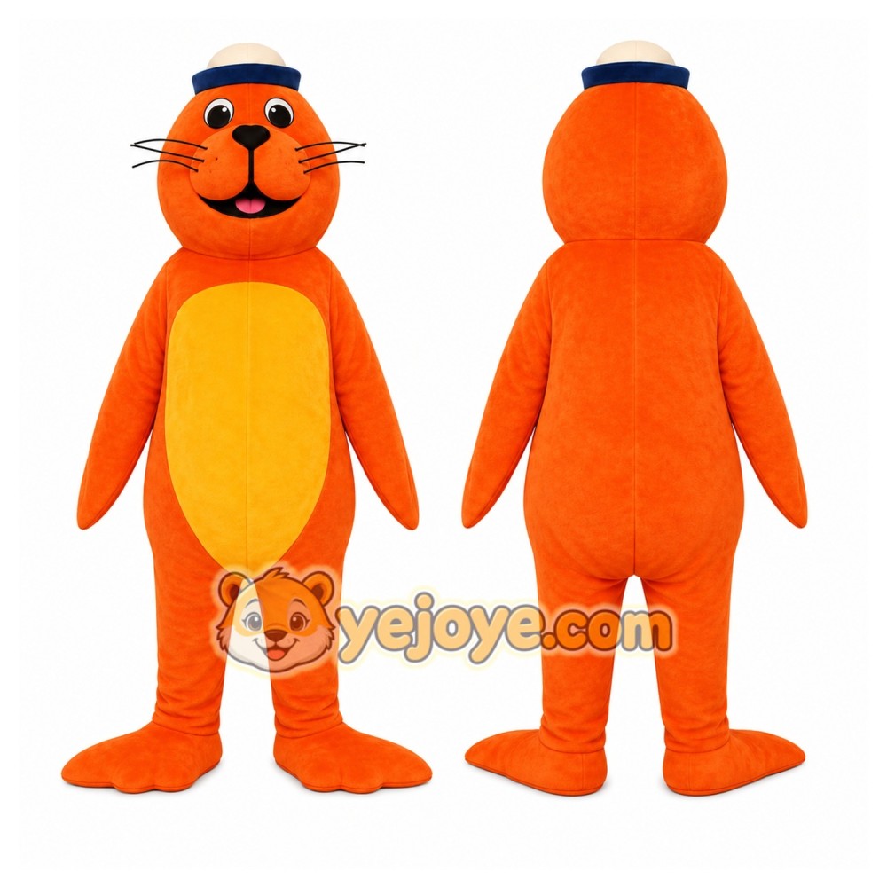 Orange Sea Lion Mascot Costume