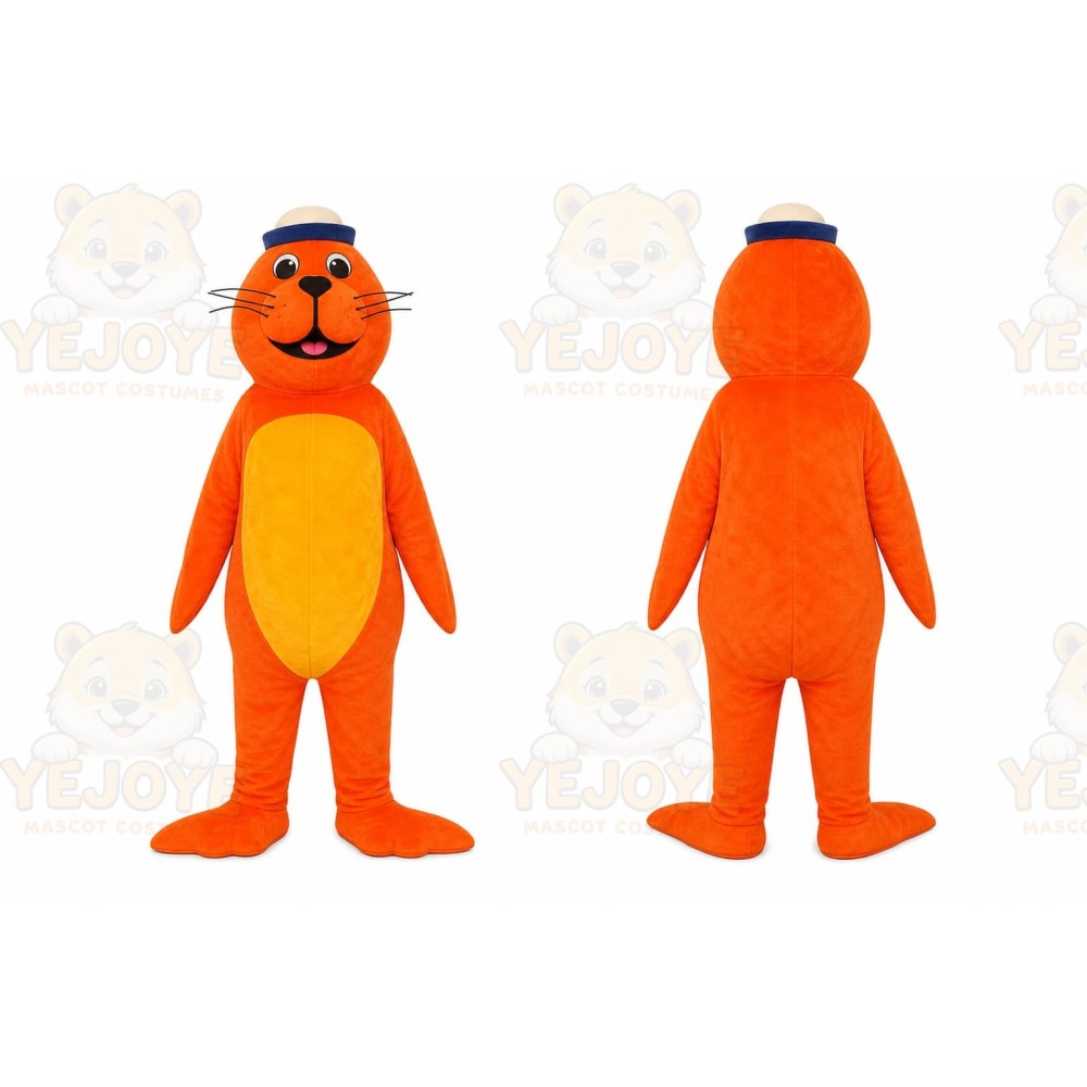 Orange Sea Lion Mascot Costume