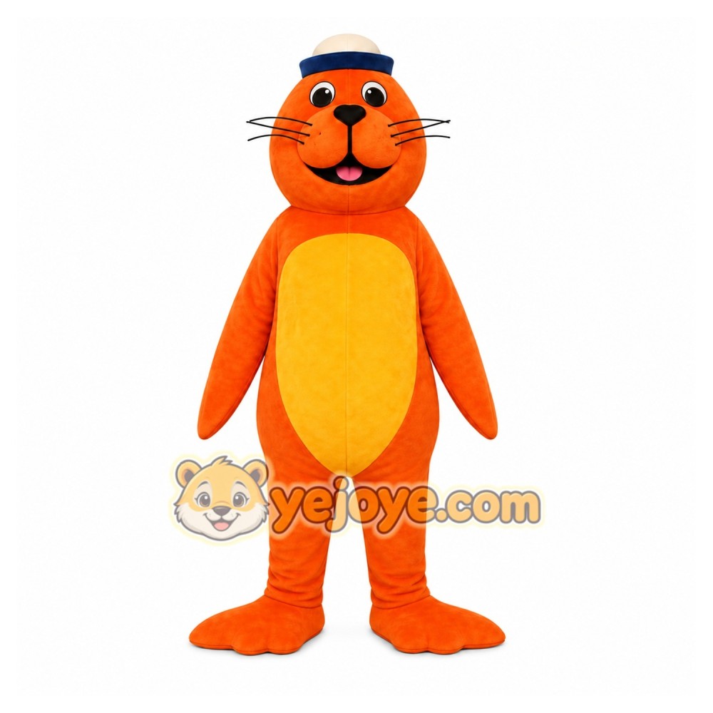 Orange Sea Lion Mascot Costume