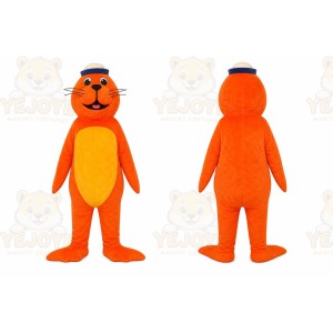 Orange Sea Lion Mascot Costume