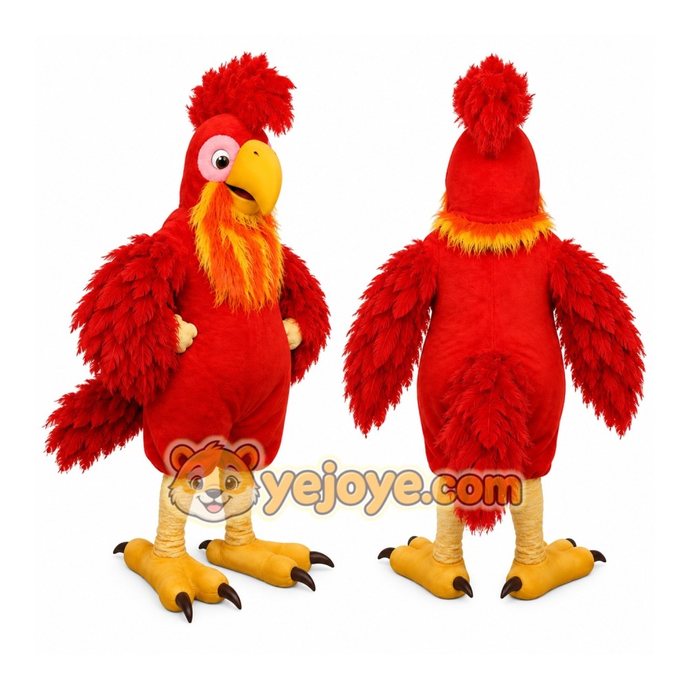 Red Rooster Mascot Costume