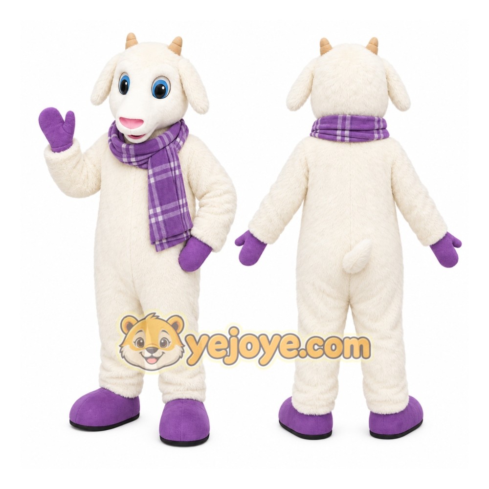 White Sheep Mascot Costume White Sheep Mascot Costume