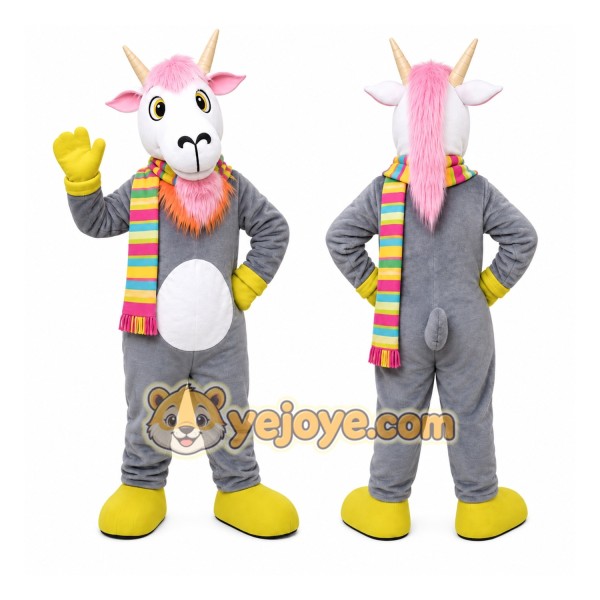 Gray Goat Mascot Costume