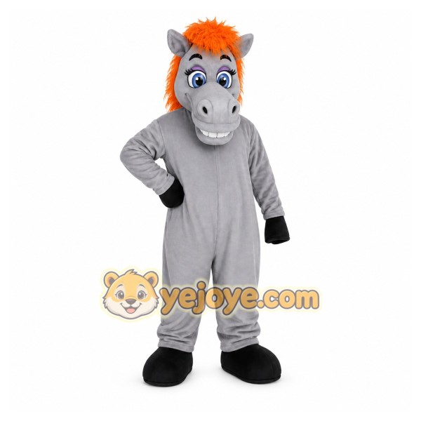 Gray Horse Mascot Costume