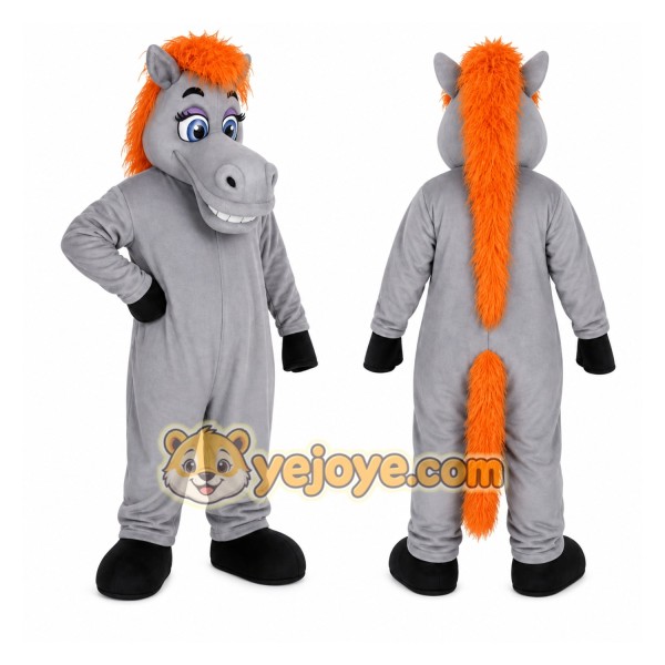 Gray Horse Mascot Costume