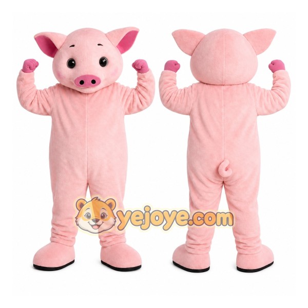 Pink Pig Mascot Costume