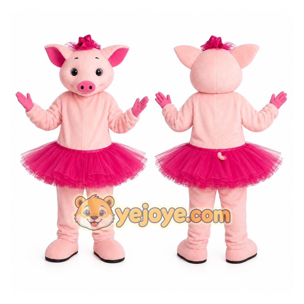Pig Ballerina Mascot Costume