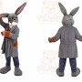 Gray Rabbit Coat Mascot Costume