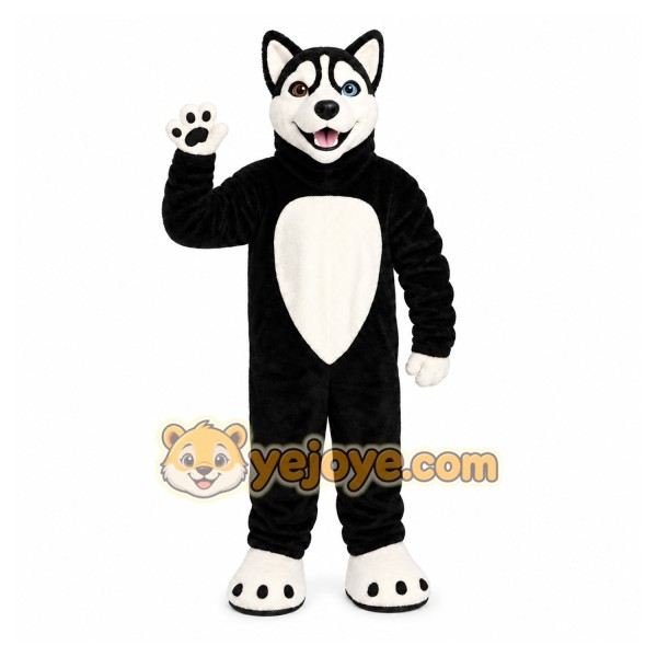 Black Husky Dog Mascot Costume