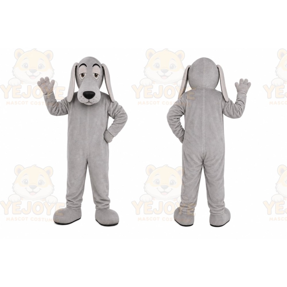 Gray Dog Mascot Costume