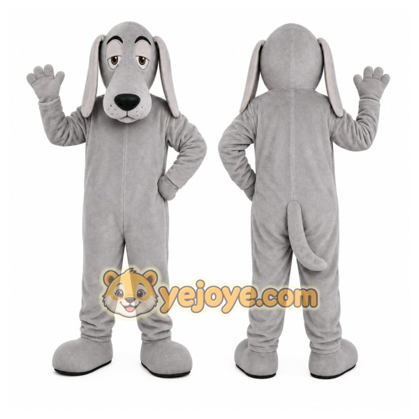 Gray Dog Mascot Costume