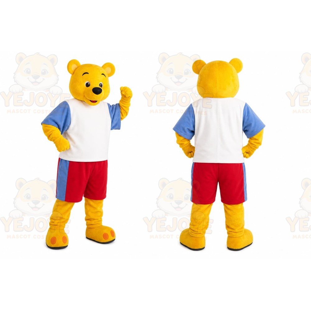 Yellow Bear Sports Mascot Costume
