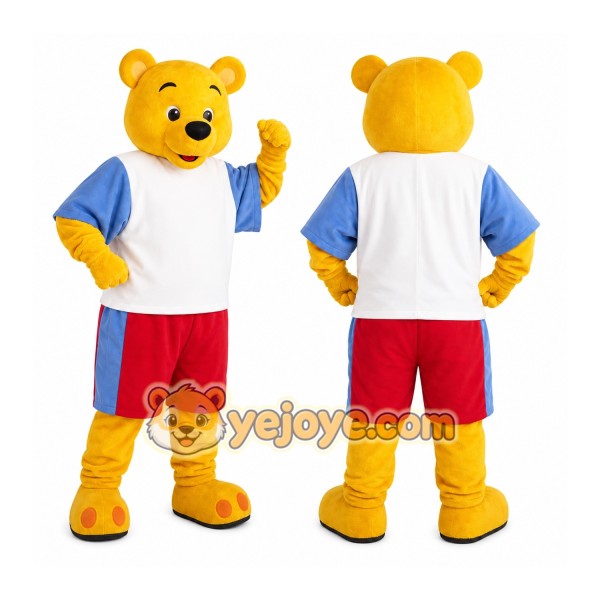 Yellow Bear Sports Mascot Costume