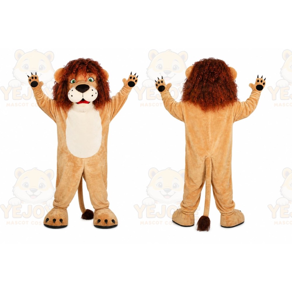 Tan Lion Mascot Costume