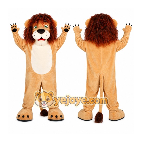 Tan Lion Mascot Costume