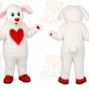 White Sheep Heart Mascot Costume