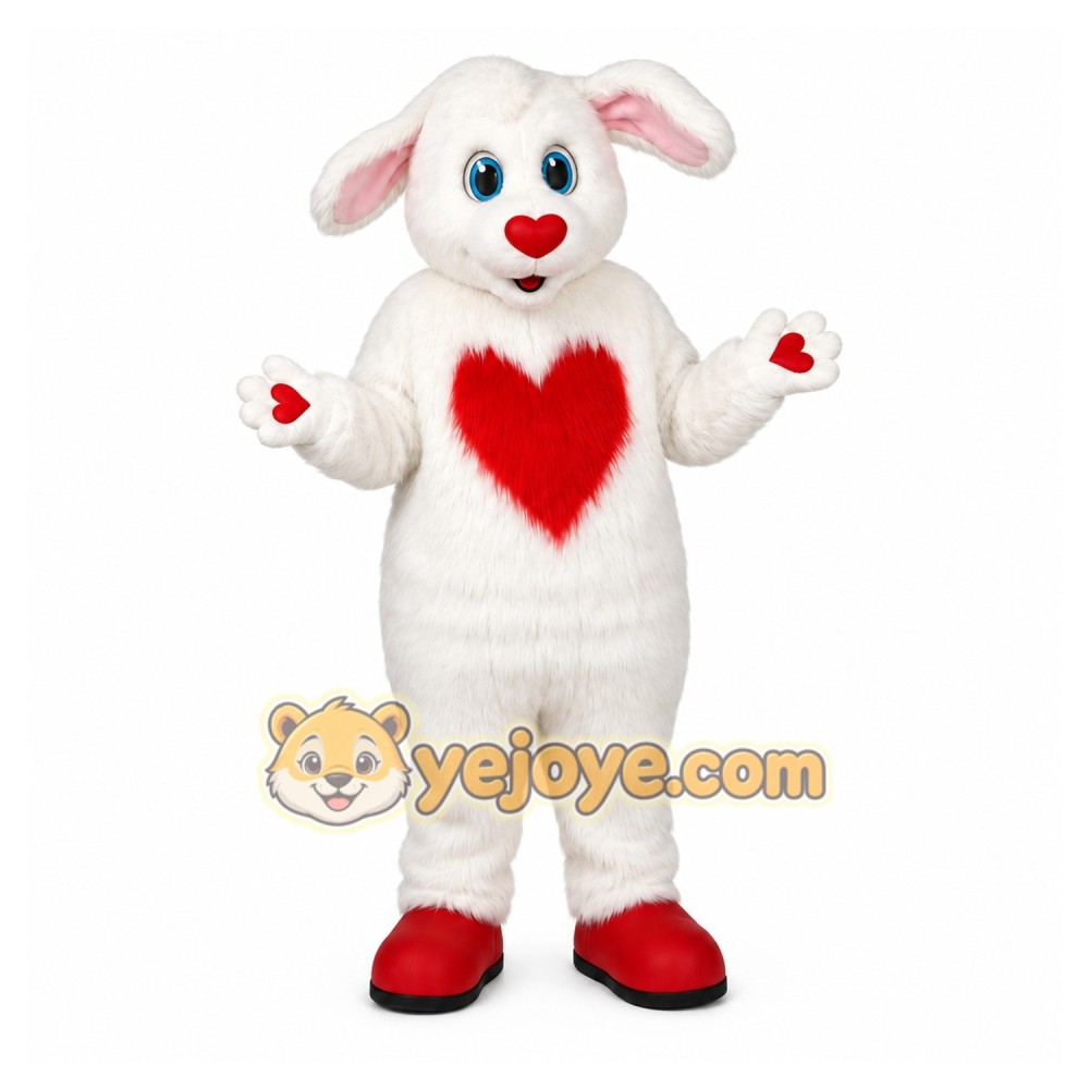 White Sheep Heart Mascot Costume White Sheep Heart Mascot Costume