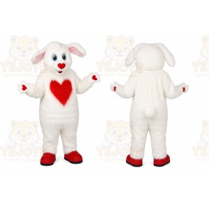 White Sheep Heart Mascot Costume
