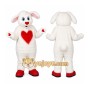 White Sheep Heart Mascot Costume