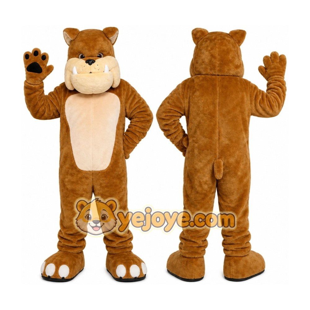 Tan Bulldog Mascot Costume Tan Bulldog Mascot Costume
