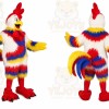Rainbow Rooster Mascot Costume