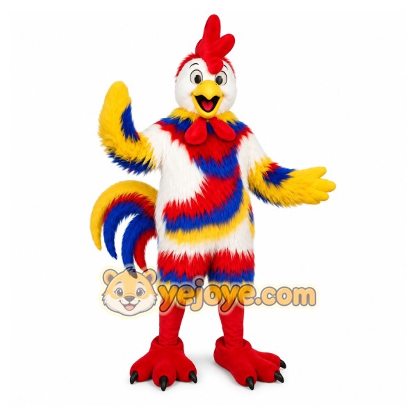 Rainbow Rooster Mascot Costume Rainbow Rooster Mascot Costume