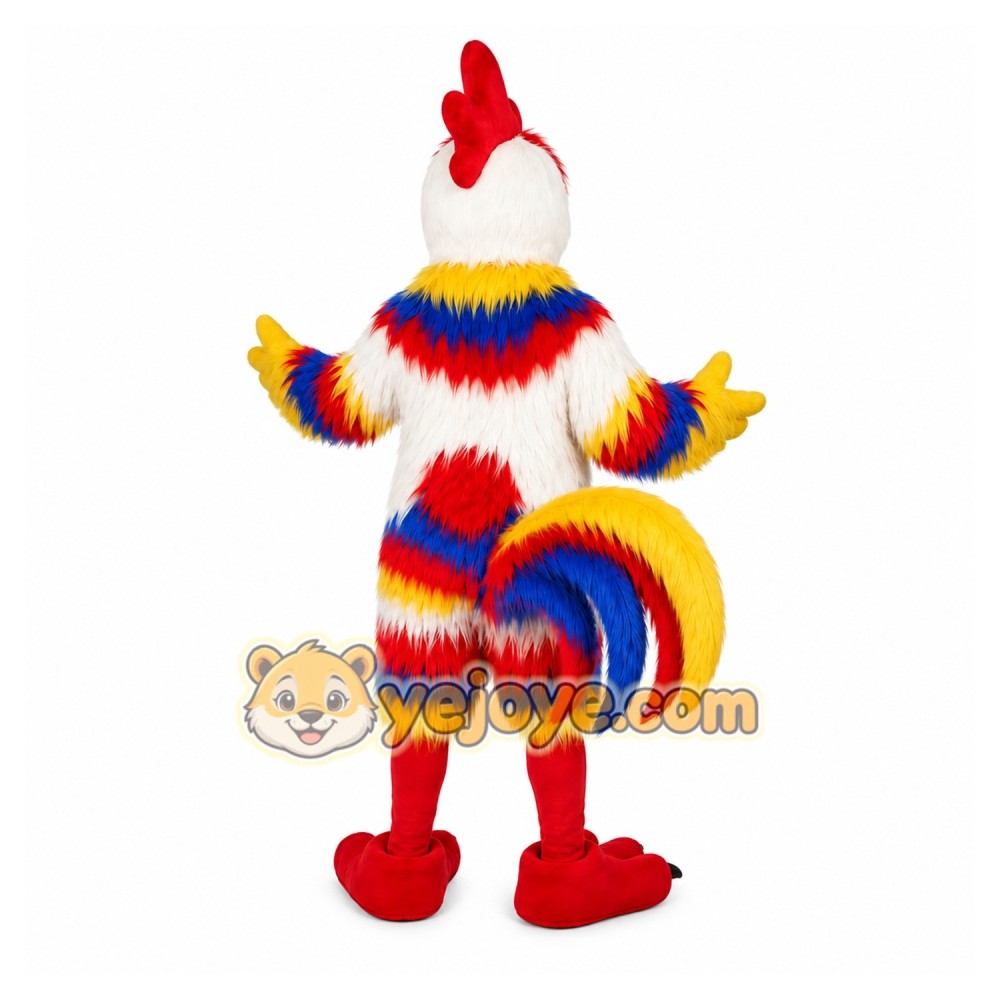 Rainbow Rooster Mascot Costume Rainbow Rooster Mascot Costume